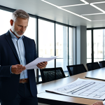 **

"A confident architect stands in a modern, sunlit architectural office, reviewing blueprints with a team, fully clothed in professional attire, safe for work, appropriate content, perfect anatomy, correct proportions, natural pose, well-formed hands, proper finger count, natural body proportions, modest clothing, professional environment, high quality, detailed textures, realistic lighting."

**