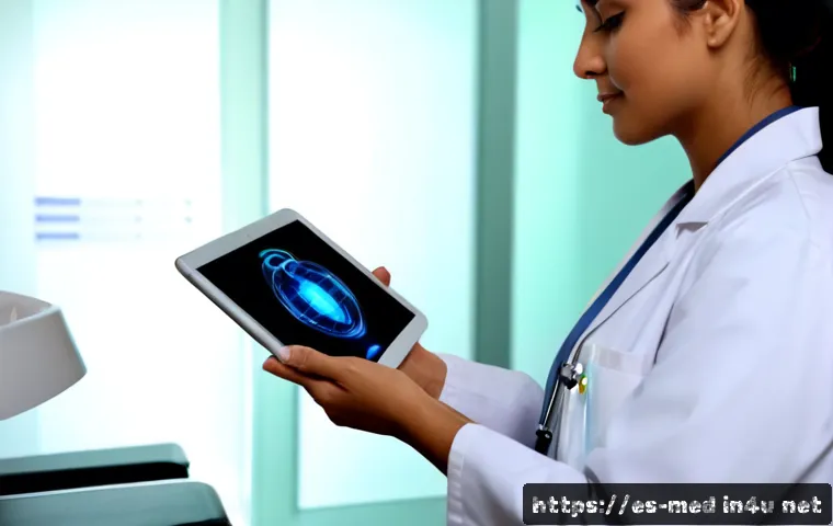 Home 19 의료정보 보안 - Photorealistic medical information security scene in a modern Spanish clinic, a Hispanic female doct...
